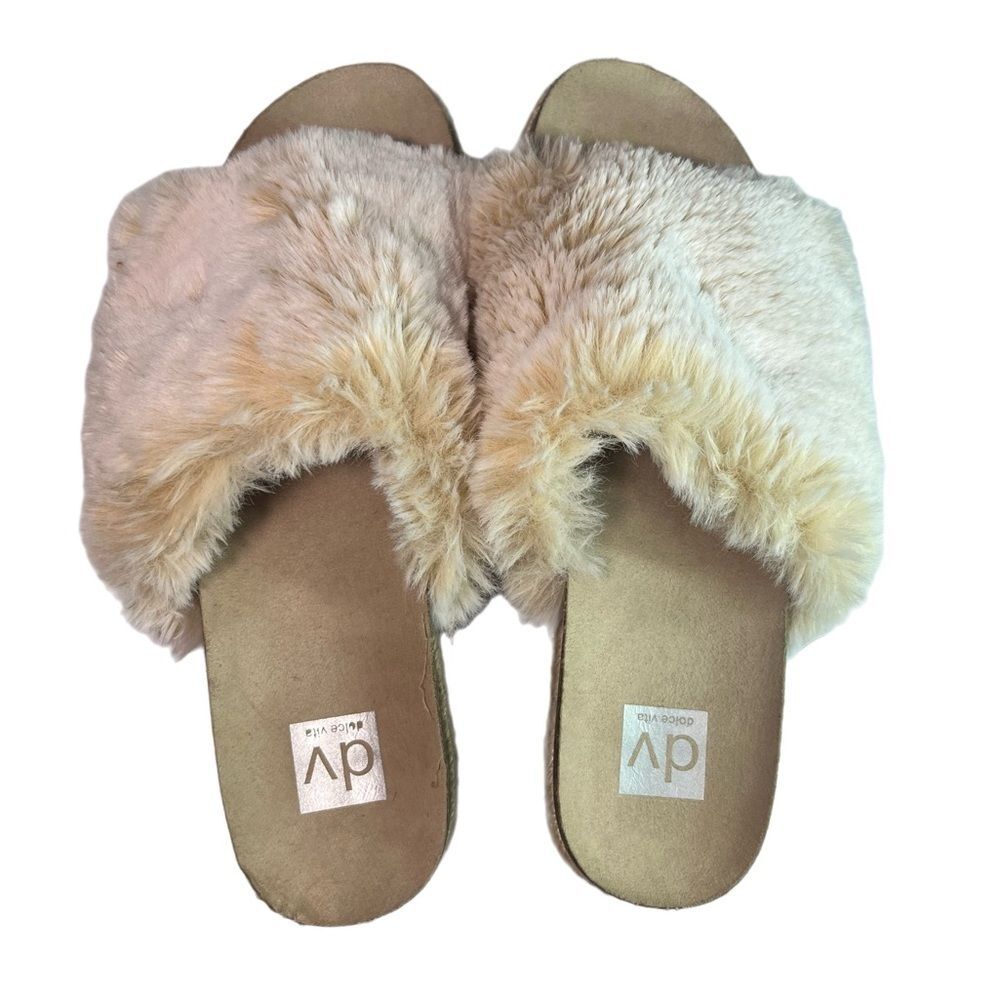 Dolce Vita Ilenia Platform Fuzzy Slides Size 10 N… - image 1